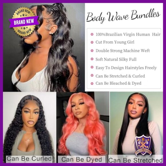 4 Bundle 18 Inch Body Wave Human Hair Extensions Sew-In Brazilian Virgin main image 4